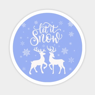 Let it snow with deer and snowflakes Magnet